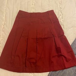 Red flare skirt